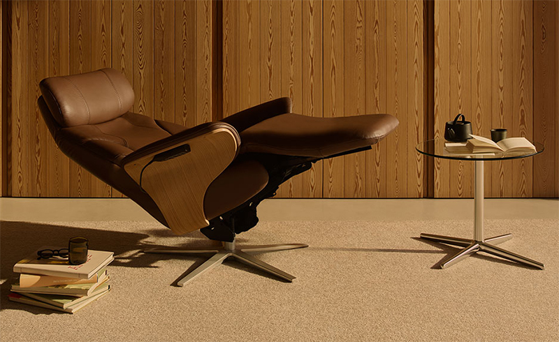 Stressless® Adam Wood Swivel Zero Gravity Leather Power Recliner Chair