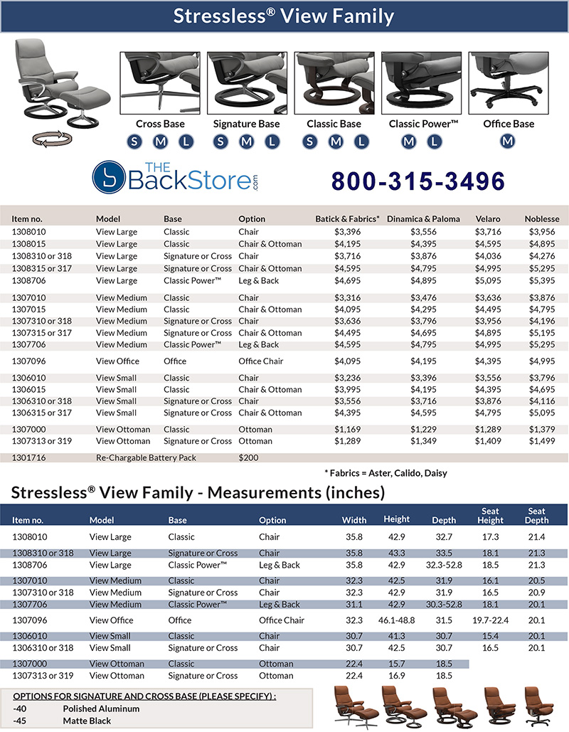 Stressless View Leather Recliner Chair and Ottoman by Ekornes