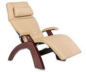 Sand Leather with Chestnut Wood Base Series 2 Classic Human Touch PC-420 PC-600 PC-610 Perfect Chair Recliner by Human Touch