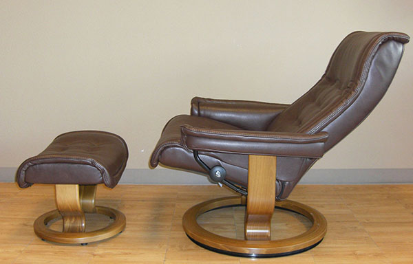 Stressless Royal Royalin Dark Brown Leather Recliner Chair